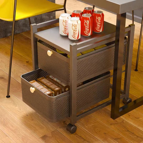 Drawer type floor storage shelf