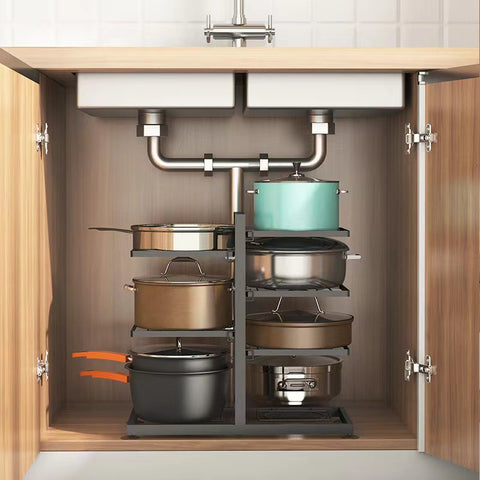 Double-sided Pot and Pan Storage Shelf