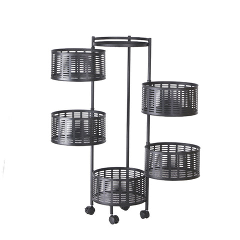 Round freestanding rotating storage shelf