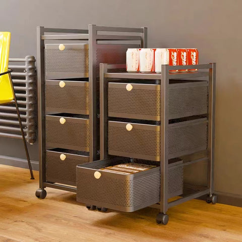 Drawer type floor storage shelf